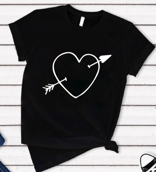 Arrow Heart on Black