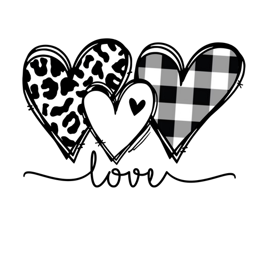 Checkered Hearts on Ash Long Sleeve Tee